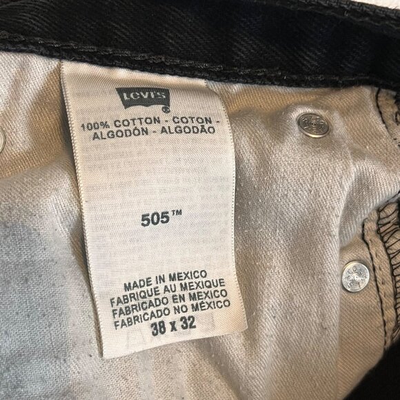 38x32 Levi 505 Black Denim Jeans - Picture 3 of 7